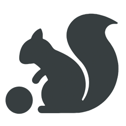 Sortd logo featuring a black silhouette of a squirrel with a curved tail, facing a small circular dot