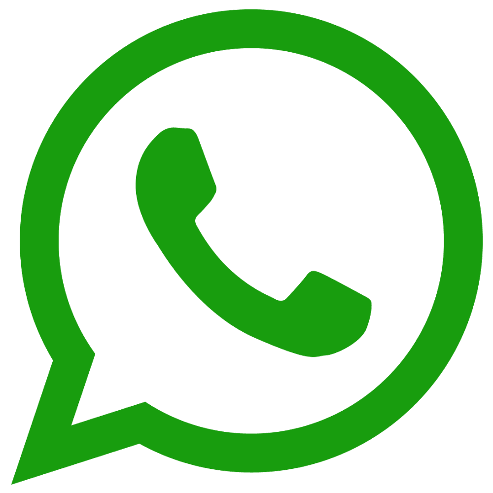 WhatsApp logo with a green speech bubble pointing to the bottom left, containing a green phone icon inside