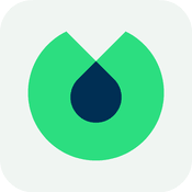 Blinkist logo featuring a green droplet-like shape with a dark blue teardrop at the centre, set against a rounded square background