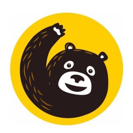 Bonjoro logo featuring a black bear waving, with a friendly expression, enclosed in a yellow circle