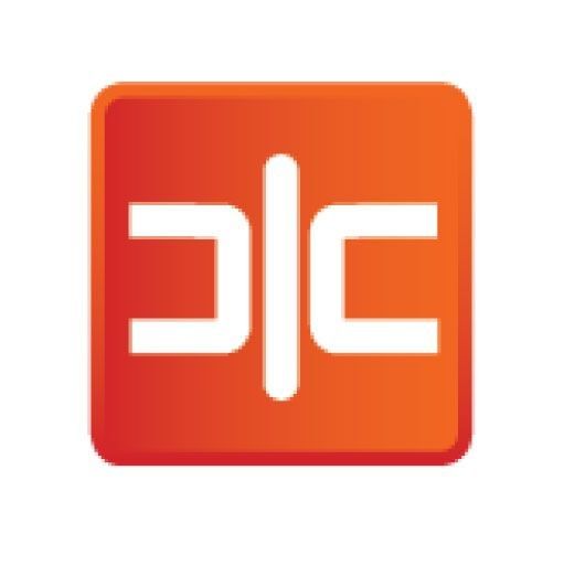 Dead Link Checker logo featuring a gradient orange-to-red square with a white vertical line between two mirrored white "C" shapes