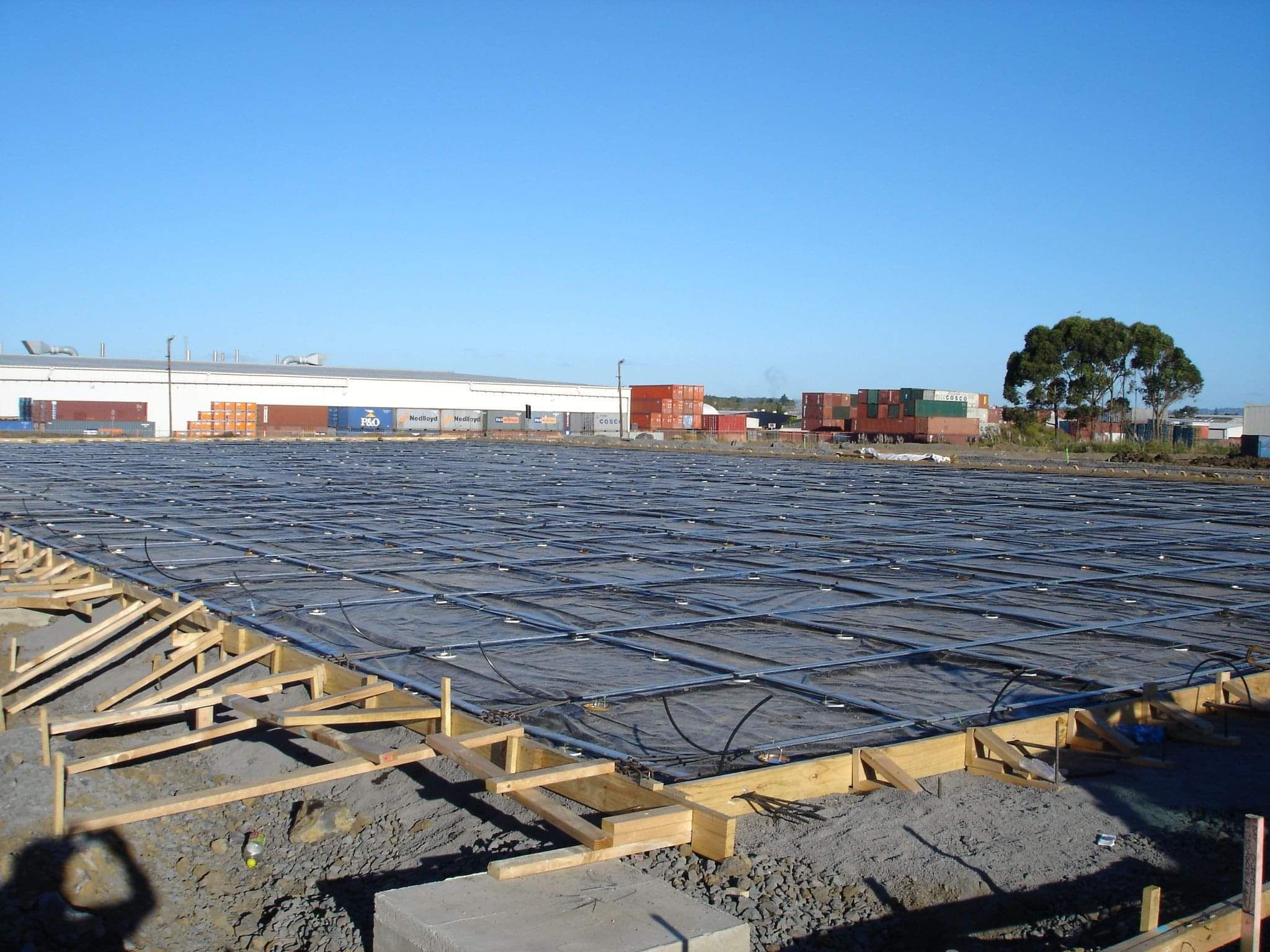 Slab on grade under construction