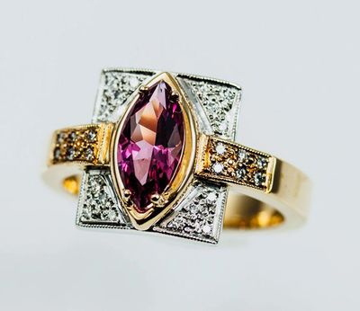 Pink Tourmaline Diamond Ring - SOLD