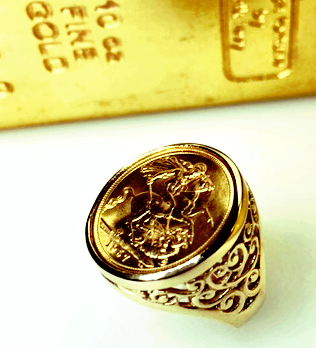 Fabulous Full Sovereign Gold Ring - Our own design!