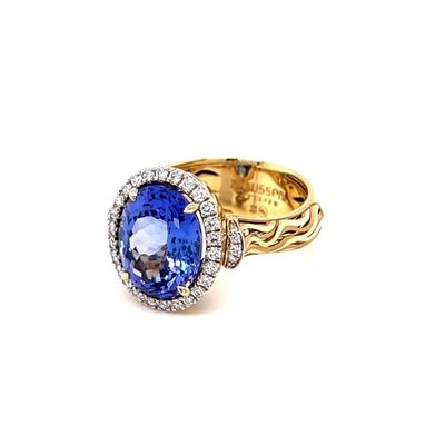 Bespoke 18ct Tanzanite Diamond Dress Ring