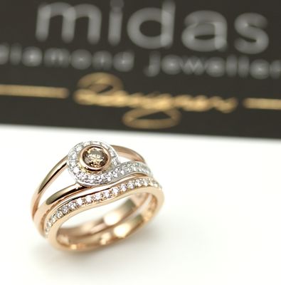 Chocolate Diamond Ring Set