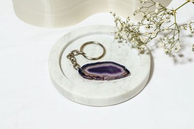 Purple Agate Key Ring