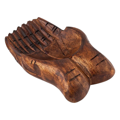 Hamsa Hand Wooden Bowl