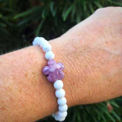 Howlite and Lepidolite Bracelet