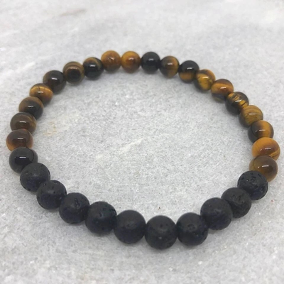 Tigers Eye &amp; Lava Diffuser Bracelet