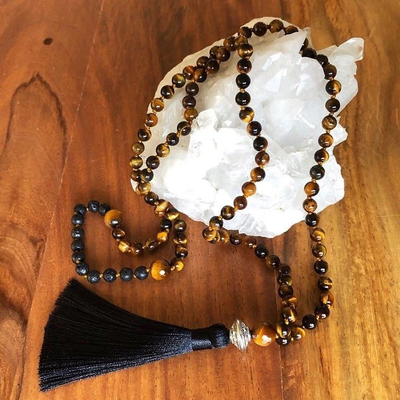 Tigers Eye Hand-tied Mala