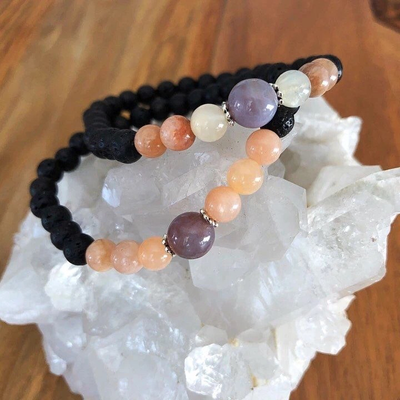 Sunstone &amp; Indian Agate Diffuser Bracelet