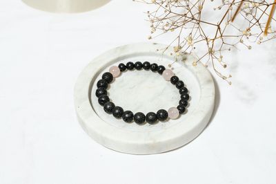 Lava Bead &amp; Rose Quartz Diffuser Bracelet