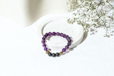 Amethyst &amp; Lava Diffuser Bracelet