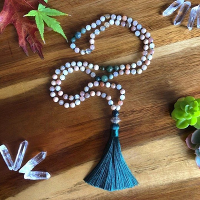 Sunstone &amp; Indian Agate Mala