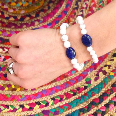 Howlite and Lapis Lazuli Bracelet