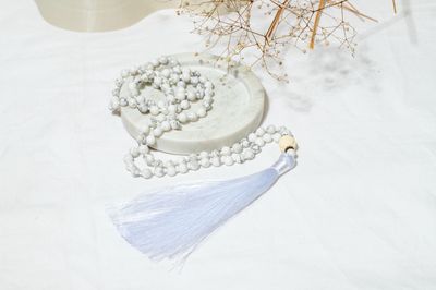 Howlite Lotus Mala Beads