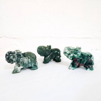 Moss Agate Elephant