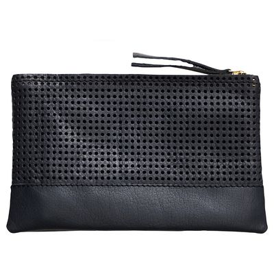 Black Leather Accessories Bag