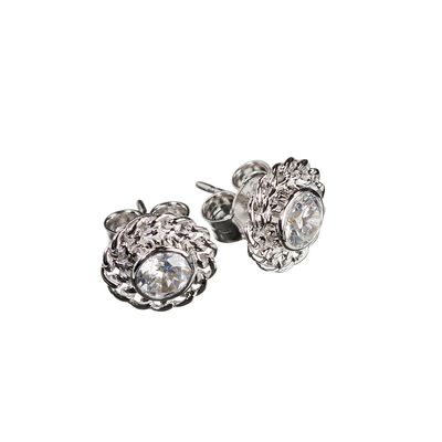 Magnolia Sparkle Earrings - Sterling Silver