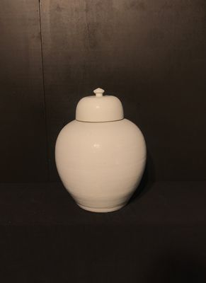 Large White Jar with lid