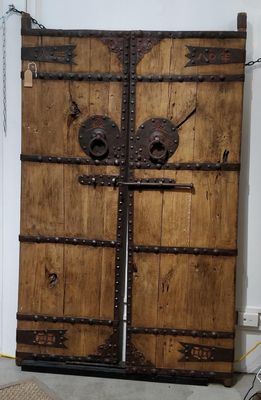 Pair of C1920 Doors with Handles and Bolt