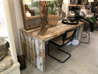 Reclaimed pine, distressed desk