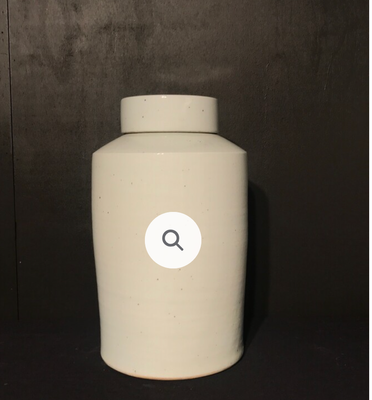 White Jar With Lid - Large