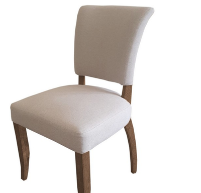 Oak And Linen Dining Chair