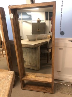 Wooden Mirror With Shelf