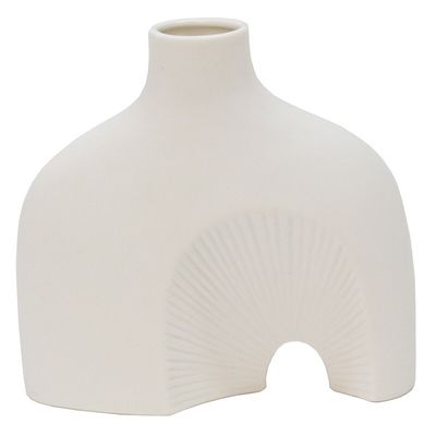 Vase - Ceramic White Abstract