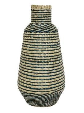 Vase - Lena Woven Blue and Natural