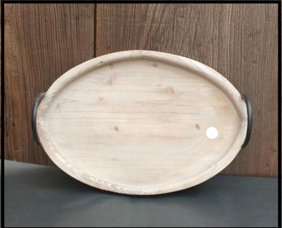 Tray - Wooden with metal handles