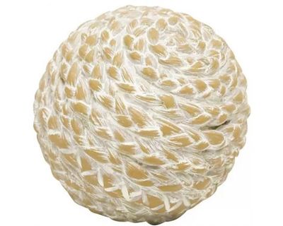 Woven Resin Deco Ball - White