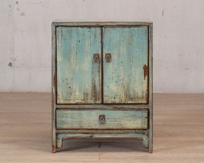 Cabinet - 2 Doors 1 Drawer Pale Aqua Lacquer - SOLD