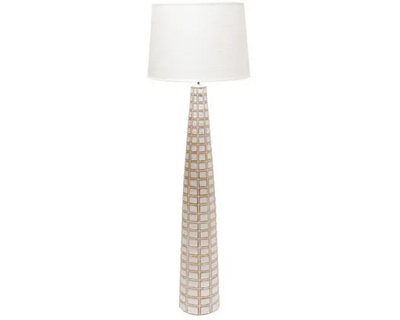 Lamp - Cubed Polyresin Floor Lamp White 150 cm