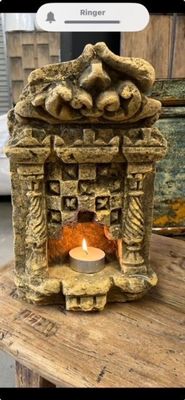 Stone carved candle stands