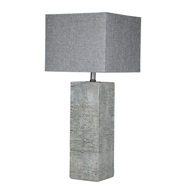Lamp - Table Lamp Cement Base and Grey Shade