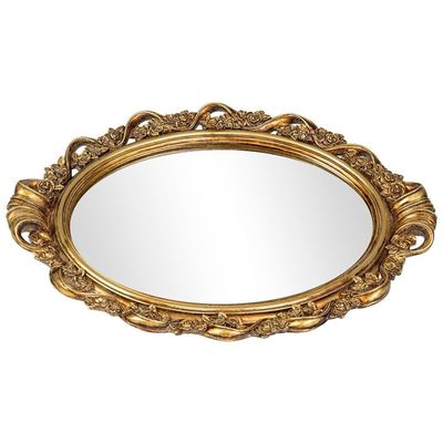 Tray - Mirror Tray with Gold Frame