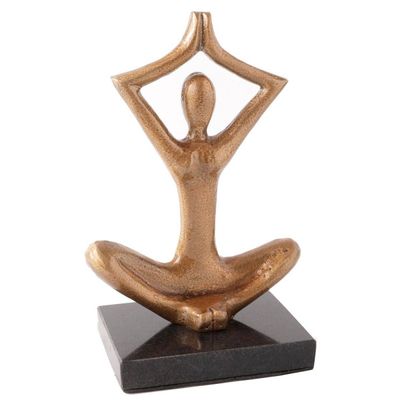 Statue - Gold Coloured Yoga Figure