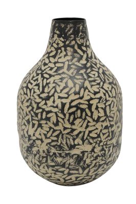 Vase - Metal Vase - Black and White Patterned