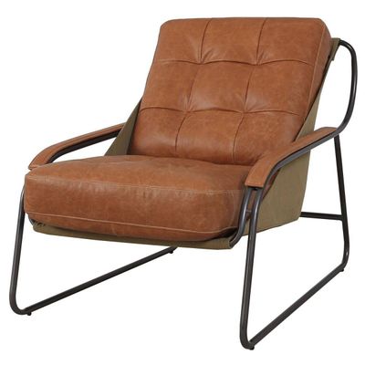 Occasional chair - Leather, Canvas with Metal Frame