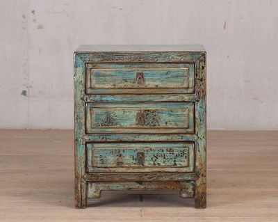 Cabinet - 3 Drawers - Aqua Crackle