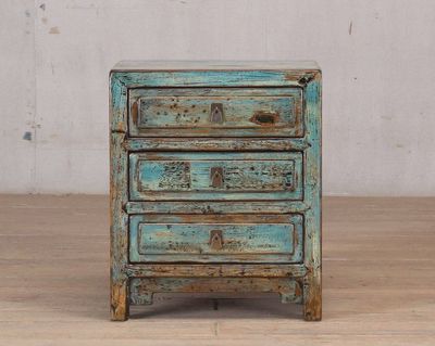 Cabinet - 3 Drawers - Aqua Crackle #2