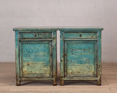 Cabinet - Aqua Laquer - 1 Door 1 Drawer