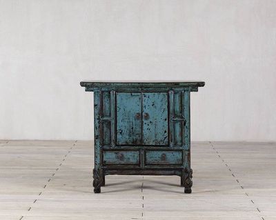 Cabinet - c 1920 - 2 Doors  2 Drawers - Teal Lacquer