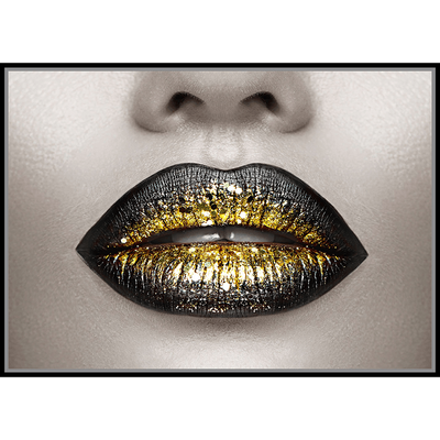 Art - Lips Gold and Black