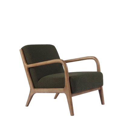 Chair - Retro Look  Occasional Green w. Wooden Frame