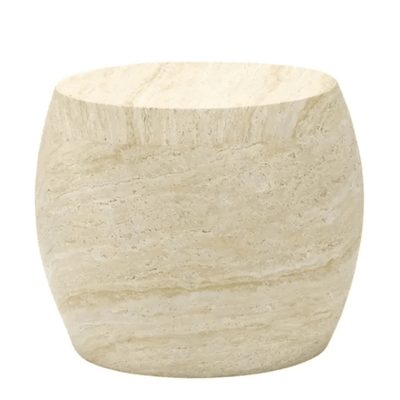 Side Table - Travertine Look 63 x 50cm