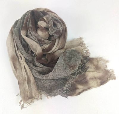 Linen Scarf Two Tone Brown